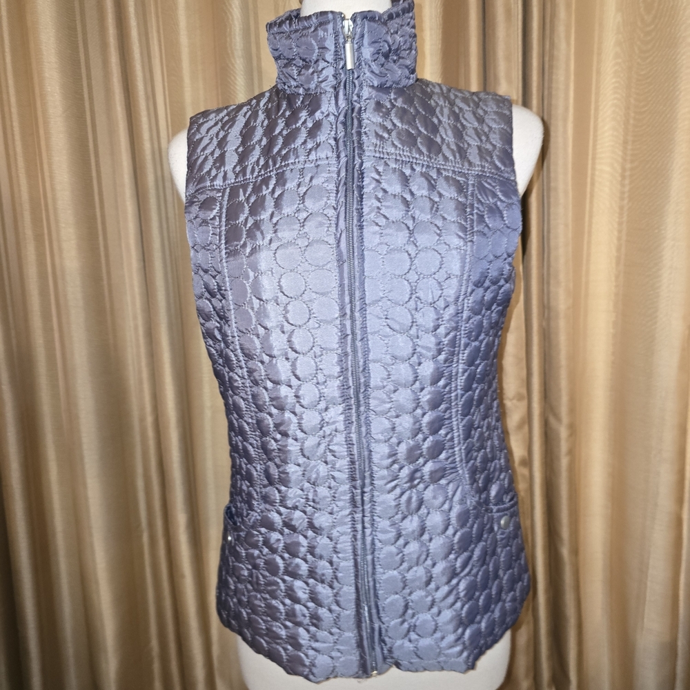 Jane Ashley Gray Quilted Vest Size Medium